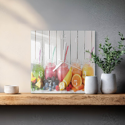 Vierkante glazen klok Smoothie