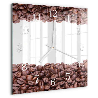 Vierkante glazen klok Koffiebonen
