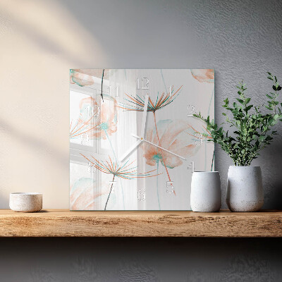 Vierkante glazen klok Paardenbloemen
