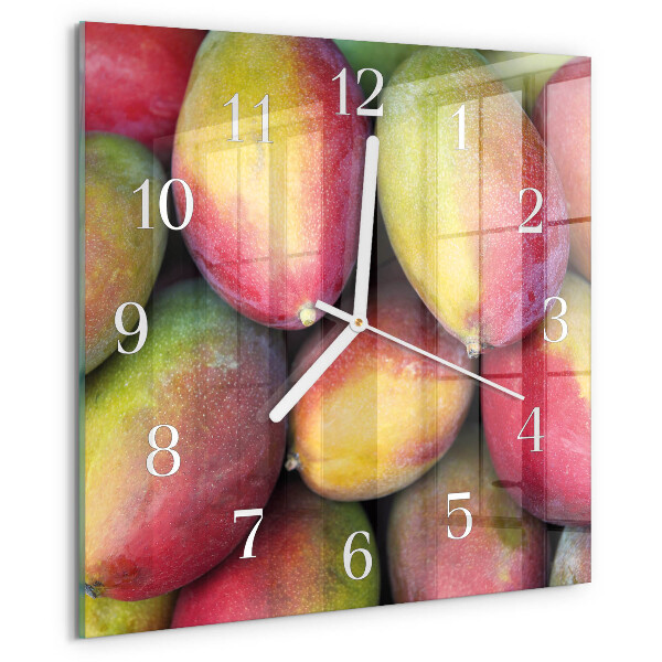 Vierkante glazen klok Fruit