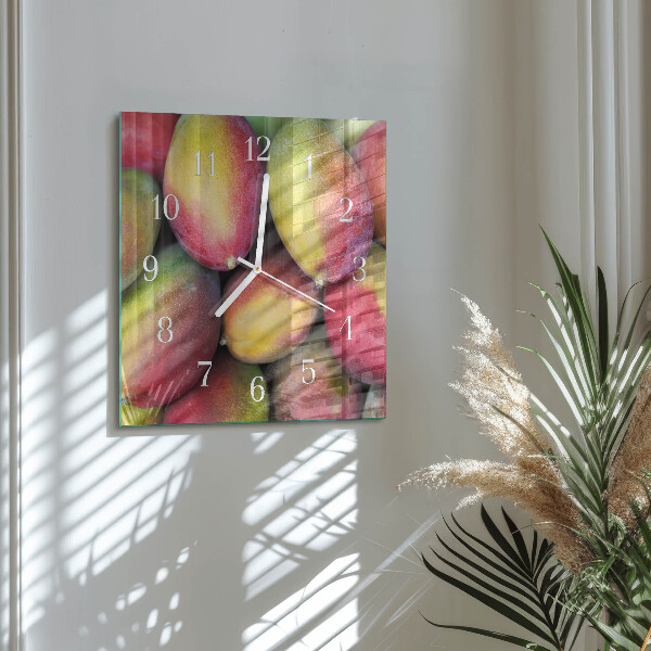 Vierkante glazen klok Fruit
