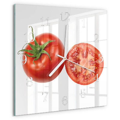 Vierkante glazen klok Tomaten