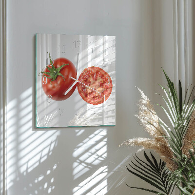 Vierkante glazen klok Tomaten