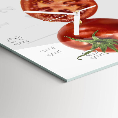 Vierkante glazen klok Tomaten