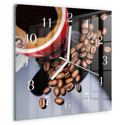 Vierkante glazen klok Kopje koffie