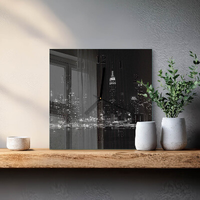 Vierkante glazen wandklok Horizon