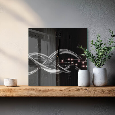 Vierkante glazen wandklok Abstractie