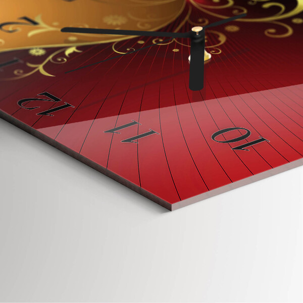 Vierkante glazen wandklok Abstractie