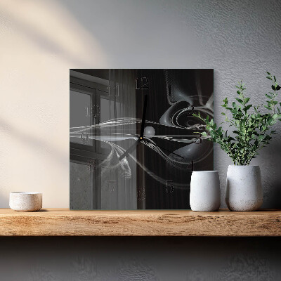 Vierkante glazen wandklok Abstractie