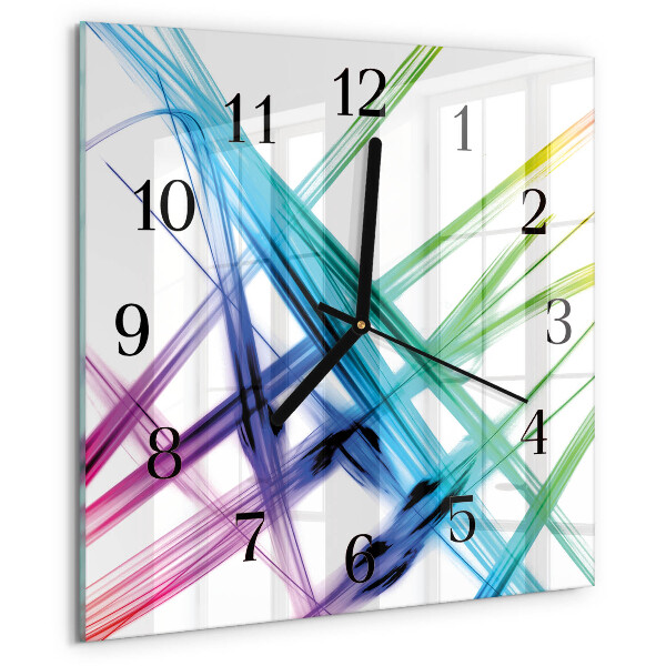Vierkante glazen wandklok Abstractie