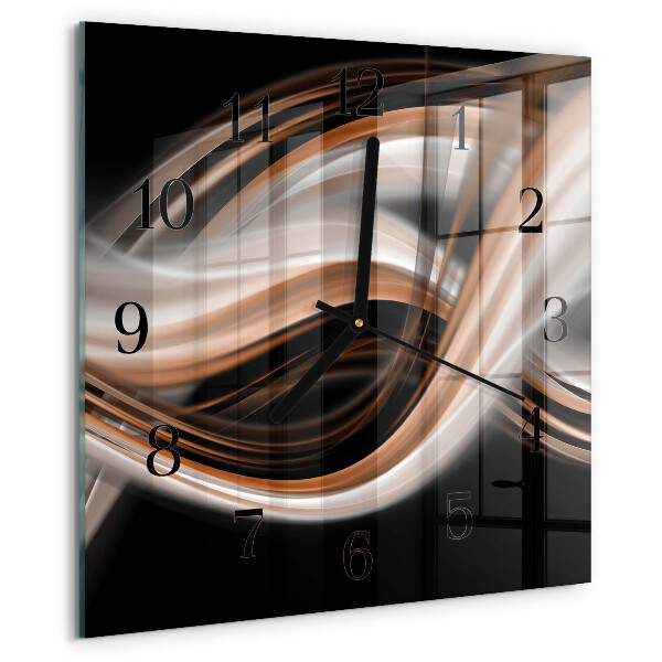 Vierkante glazen wandklok Abstracte kunst