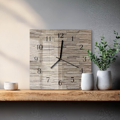 Vierkante glazen wandklok Muur