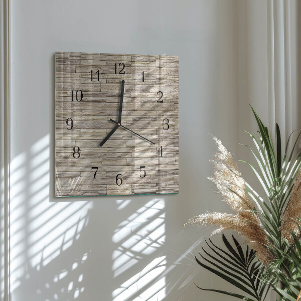Vierkante glazen wandklok Muur