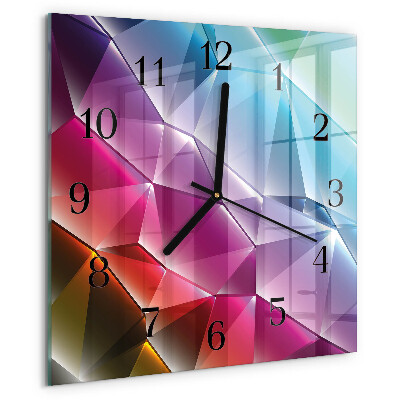 Vierkante glazen wandklok 3D-patroon