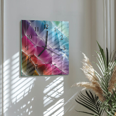 Vierkante glazen wandklok 3D-patroon