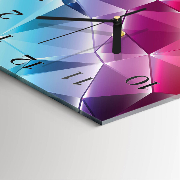 Vierkante glazen wandklok 3D-patroon