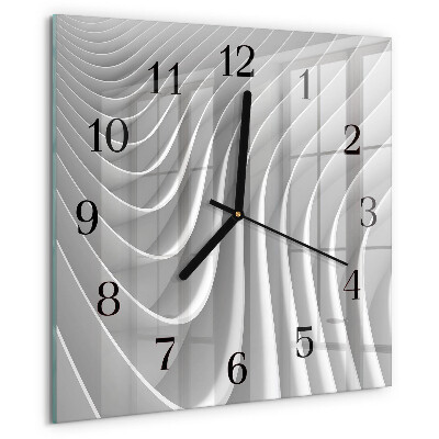Vierkante glazen wandklok Abstractie