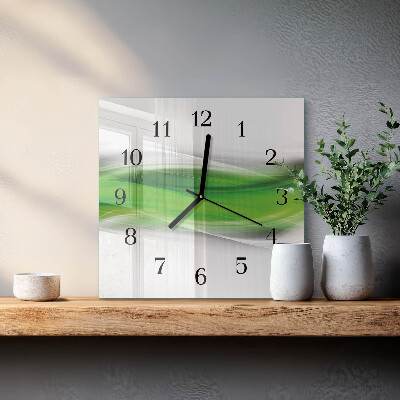 Vierkante glazen wandklok Abstractie