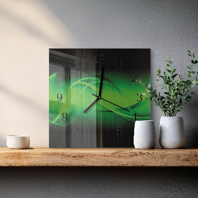 Vierkante glazen wandklok Abstractie