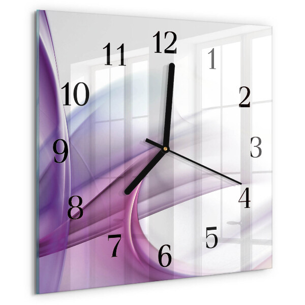 Vierkante glazen wandklok Abstractie