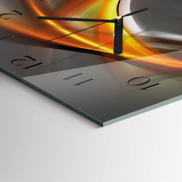 Vierkante glazen wandklok Abstractie