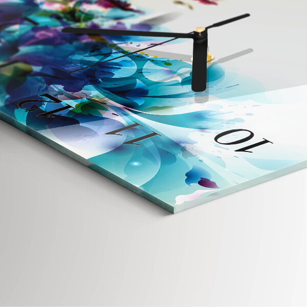 Vierkante glazen wandklok Abstractie