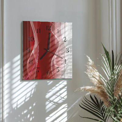Vierkante glazen wandklok Abstractie