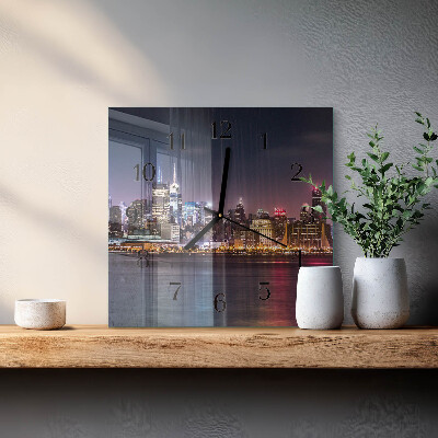 Vierkante glazen wandklok Horizon