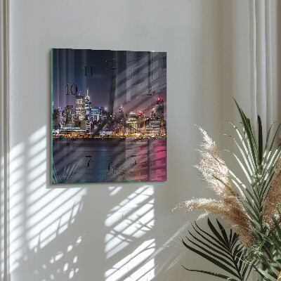 Vierkante glazen wandklok Horizon