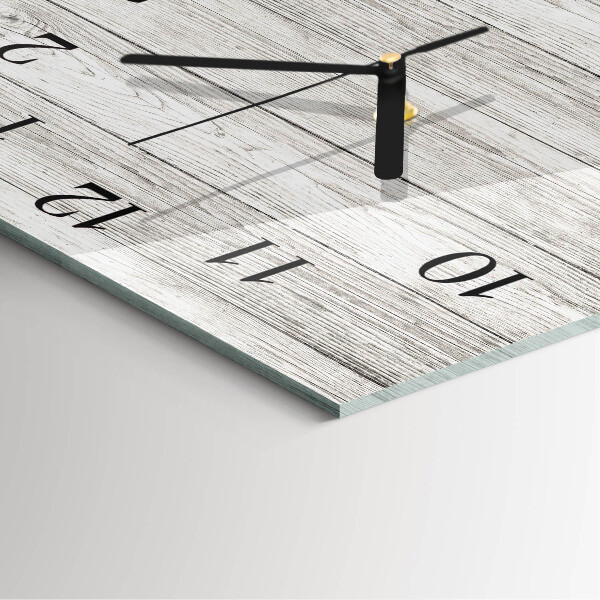 Vierkante glazen wandklok Grijze borden