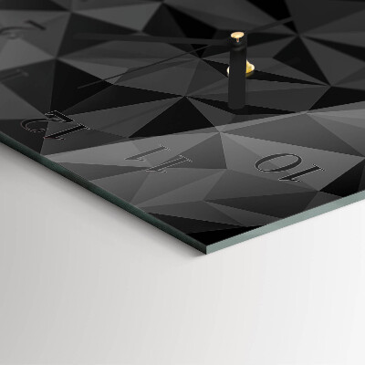 Vierkante glazen wandklok 3D-patroon