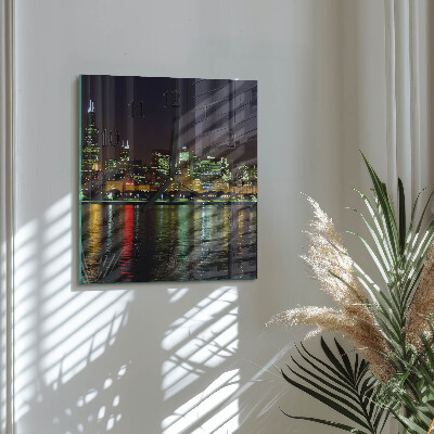 Vierkante glazen wandklok Horizon