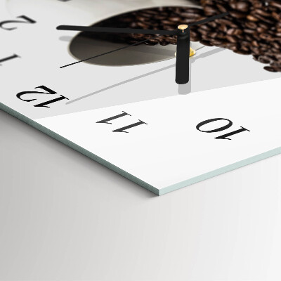 Vierkante glazen wandklok Kopje koffie