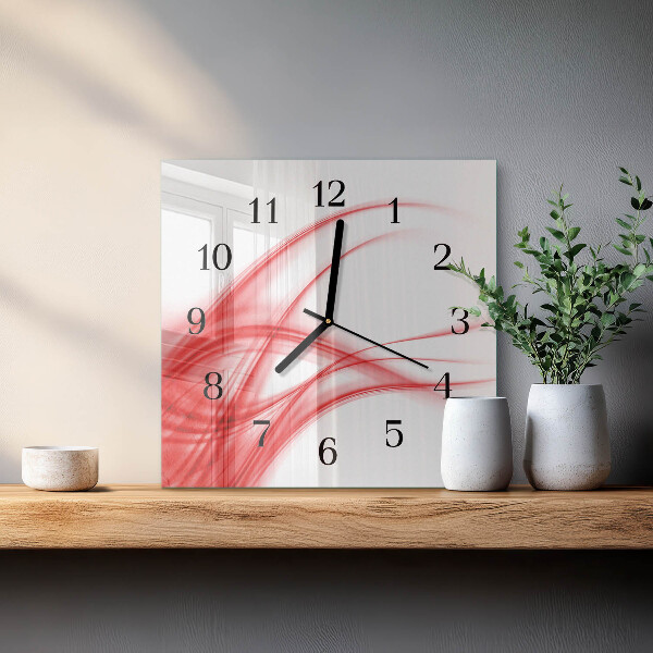 Vierkante glazen wandklok Abstracte kunst