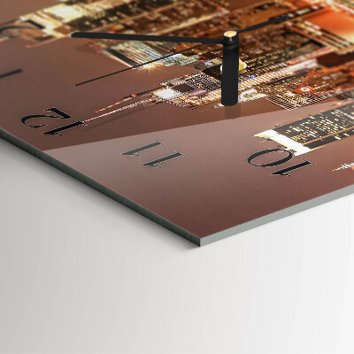 Vierkante glazen wandklok Horizon