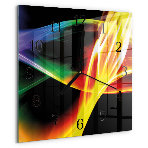 Vierkante glazen wandklok Abstractie
