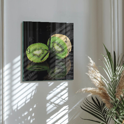 Vierkante glazen wandklok Kiwi