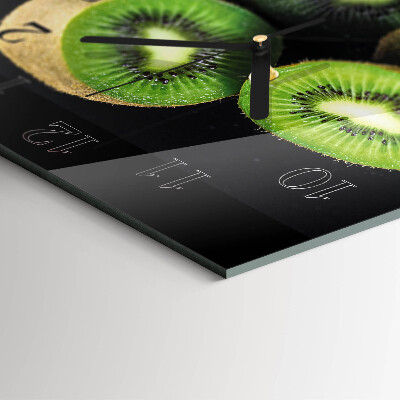 Vierkante glazen wandklok Kiwi