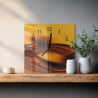 Vierkante glazen wandklok Abstractie