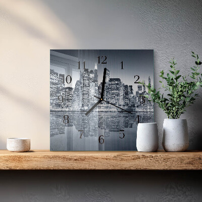 Vierkante glazen wandklok Horizon
