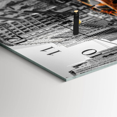 Vierkante glazen wandklok New Yorkse taxi