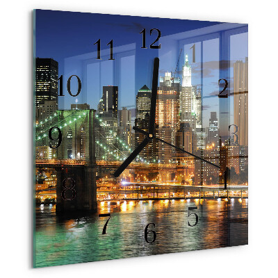 Vierkante glazen wandklok Horizon