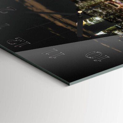 Vierkante glazen wandklok Horizon