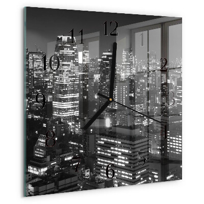 Vierkante glazen wandklok Horizon