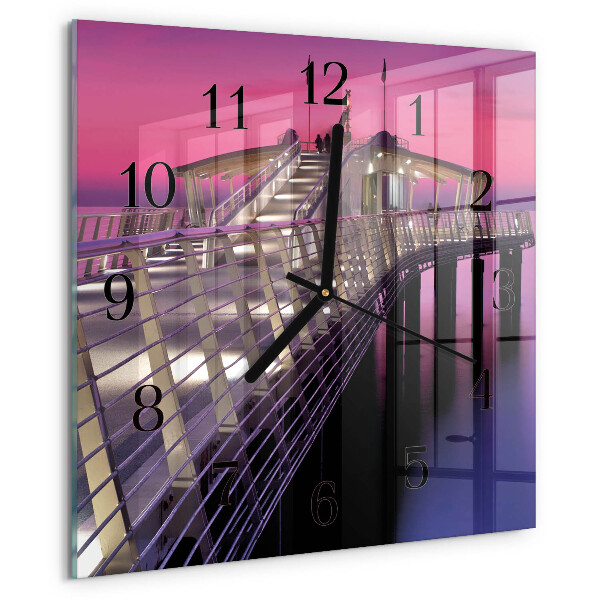 Vierkante glazen wandklok Pier
