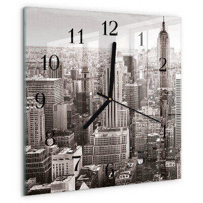 Vierkante glazen wandklok Horizon