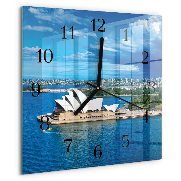 Vierkante glazen wandklok Sydney Opera House
