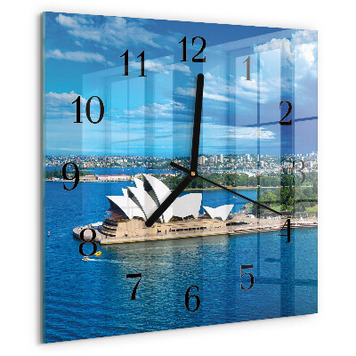 Vierkante glazen wandklok Sydney Opera House