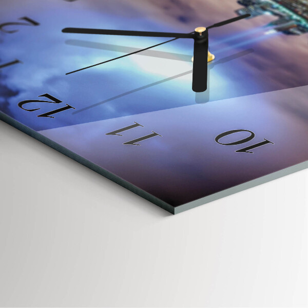 Vierkante glazen wandklok Nacht van de horizon