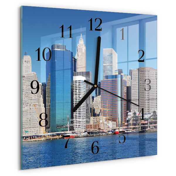 Vierkante glazen wandklok Horizon